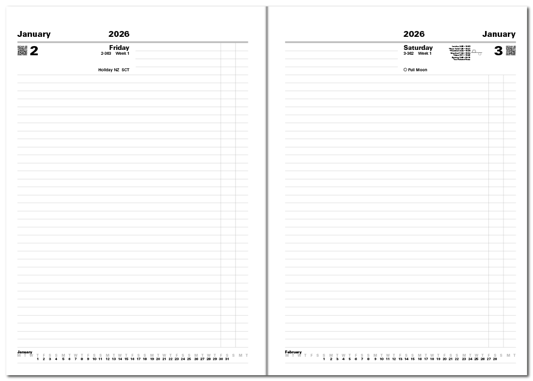Classic A4 Day to a Page Diary