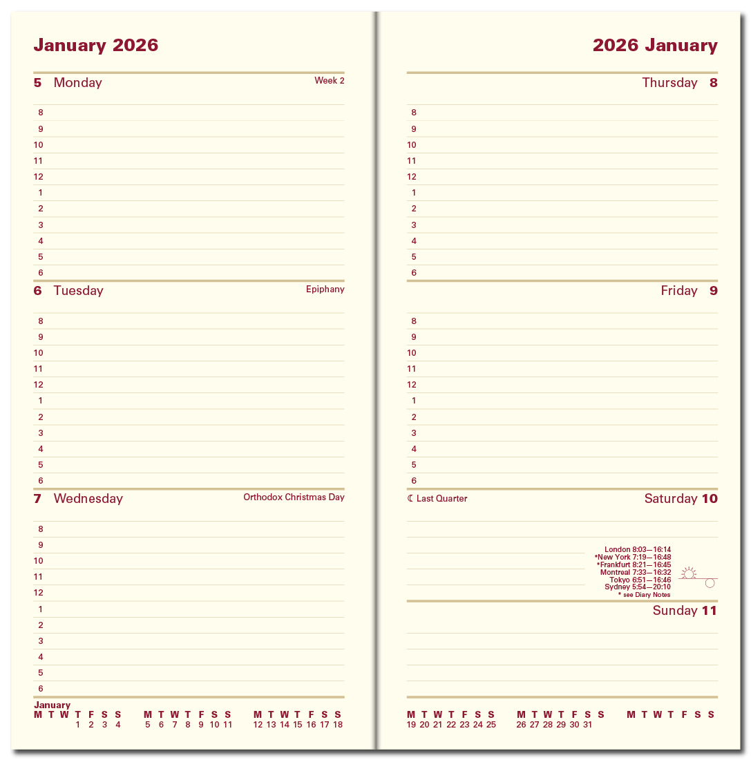 Lexicon Slim Week to View Portrait Appointment Diary