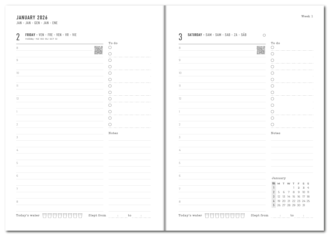 Verona Quarto Day to a Page Appointment Diary