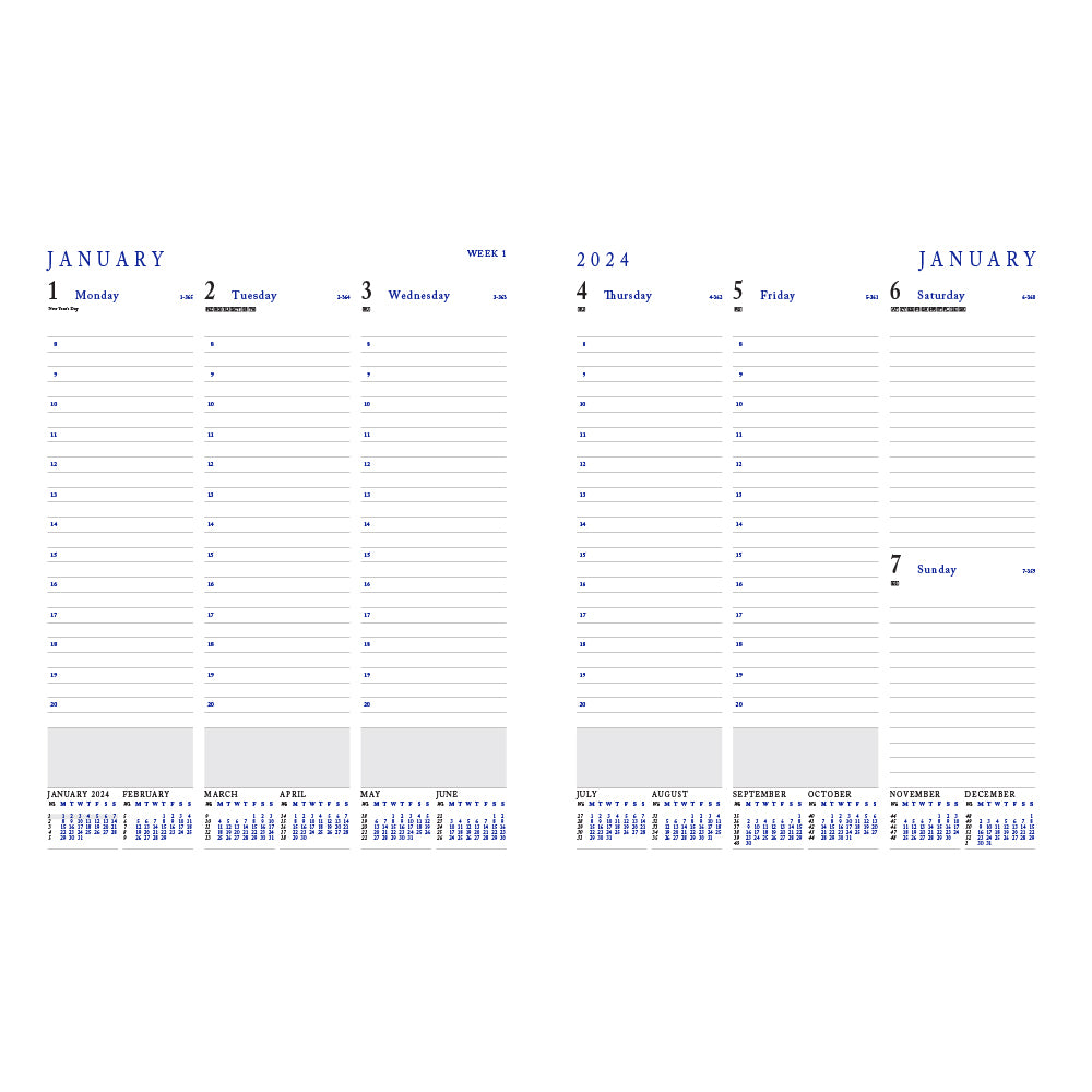 Classic White Week to View Diary Quarto