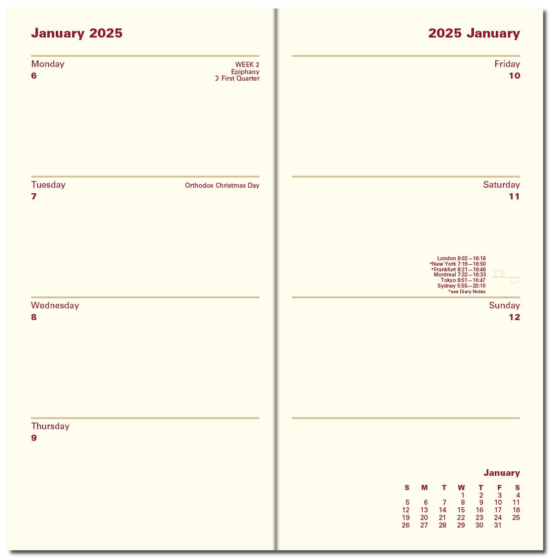 Lexicon Slim Week to View Portrait Appointment Diary