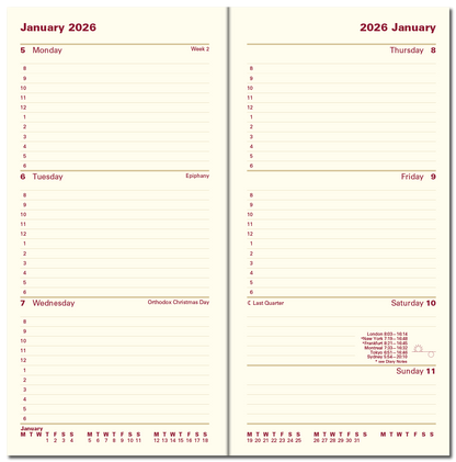 Lexicon Slim Week to View Portrait Appointment Diary
