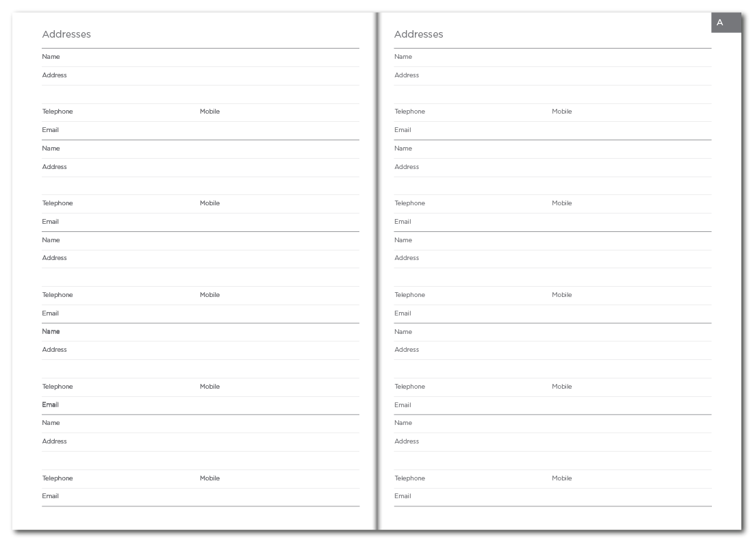 Conscious A5 Address Book