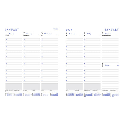 Classic White Week to View Diary Quarto