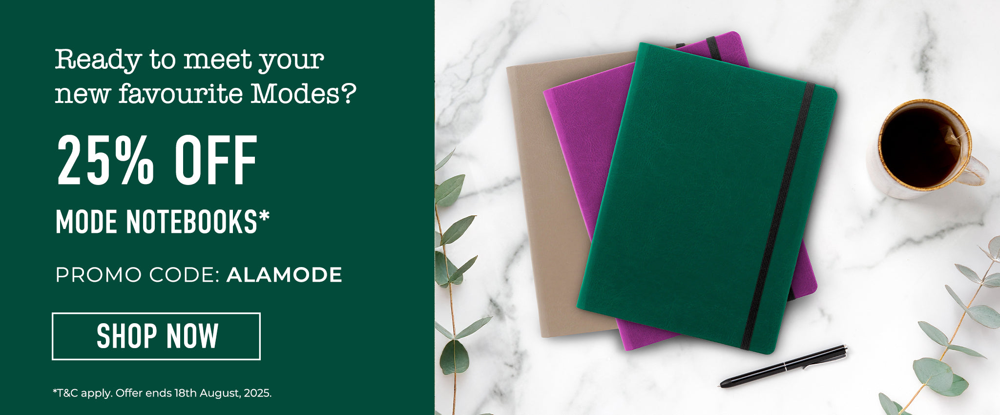 25% Off Mode Notebooks - Code ALAMODE