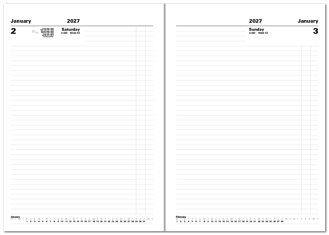 Classic A4 Day to a Page Diary