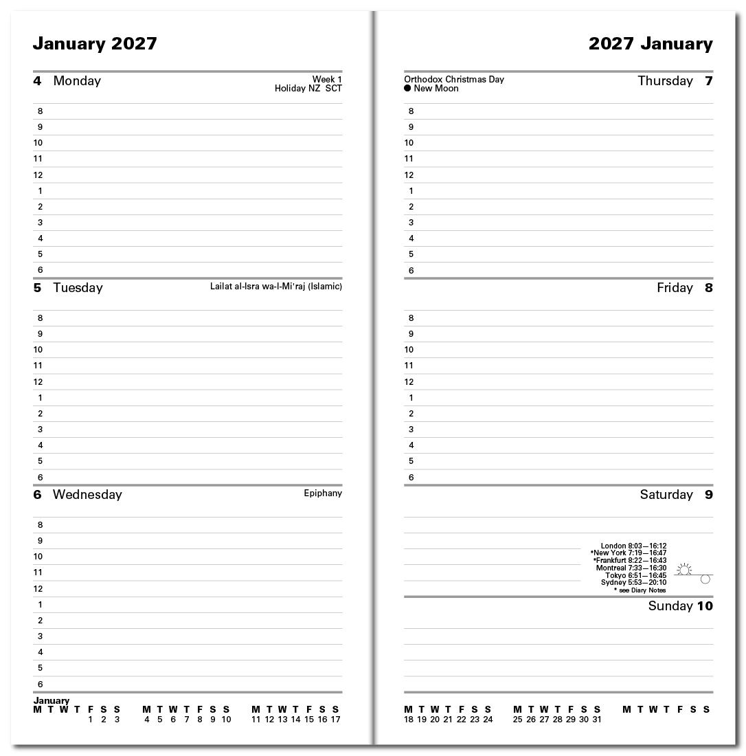 Classic Slim Week to View Portrait Appointment Diary